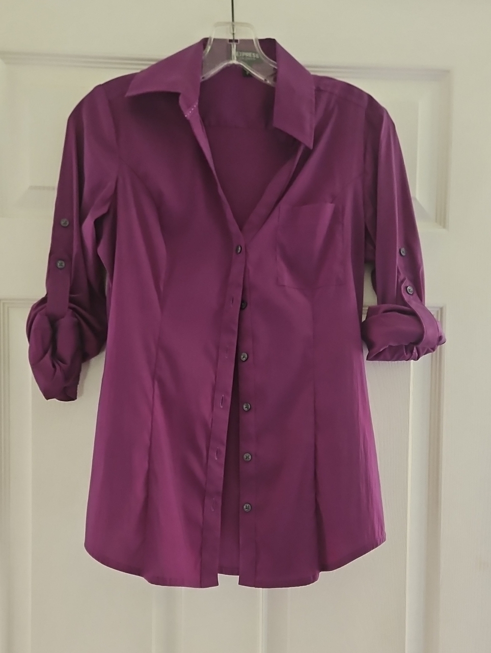 Express Women's Button-Down Shirt in Plum, Size Small